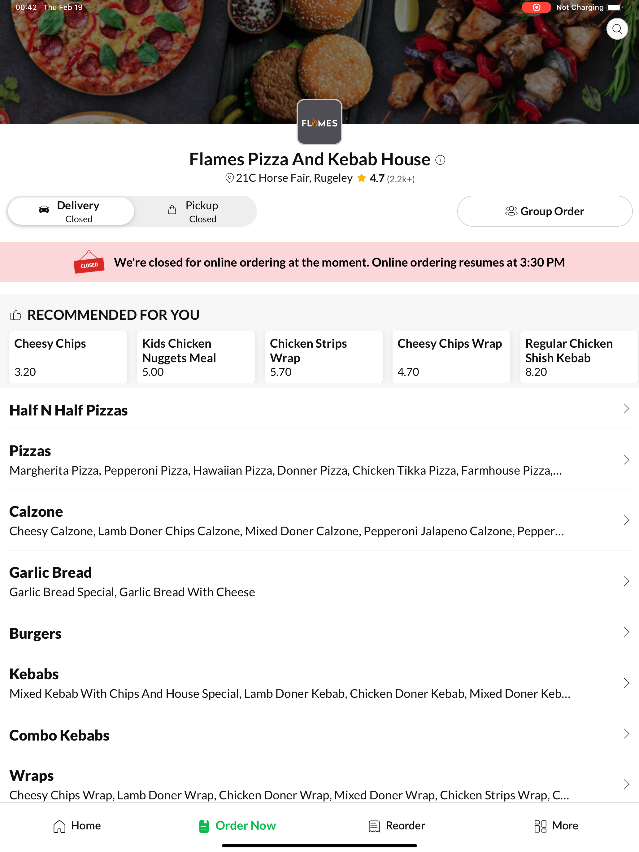 Flames Pizza And Kebab House. screenshot 6
