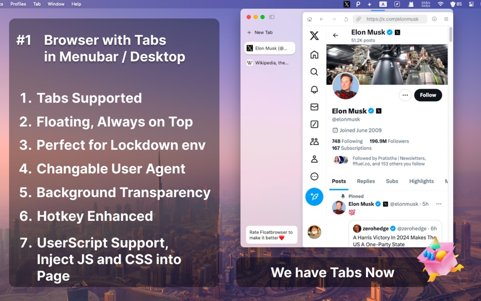#1. Menubar Browser - FloatBrowser (macOS) Podle: 超 程
