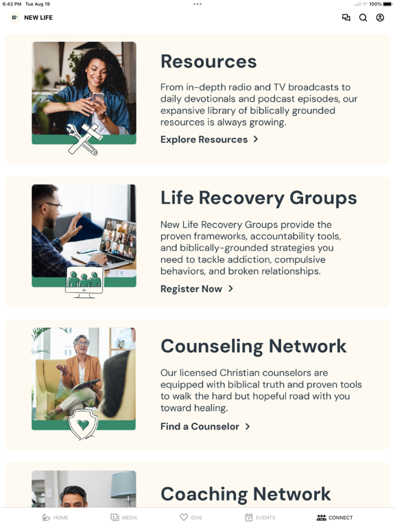 NEW LIFE MINISTRIES APP iPad screenshot 4 - Lifestyle app