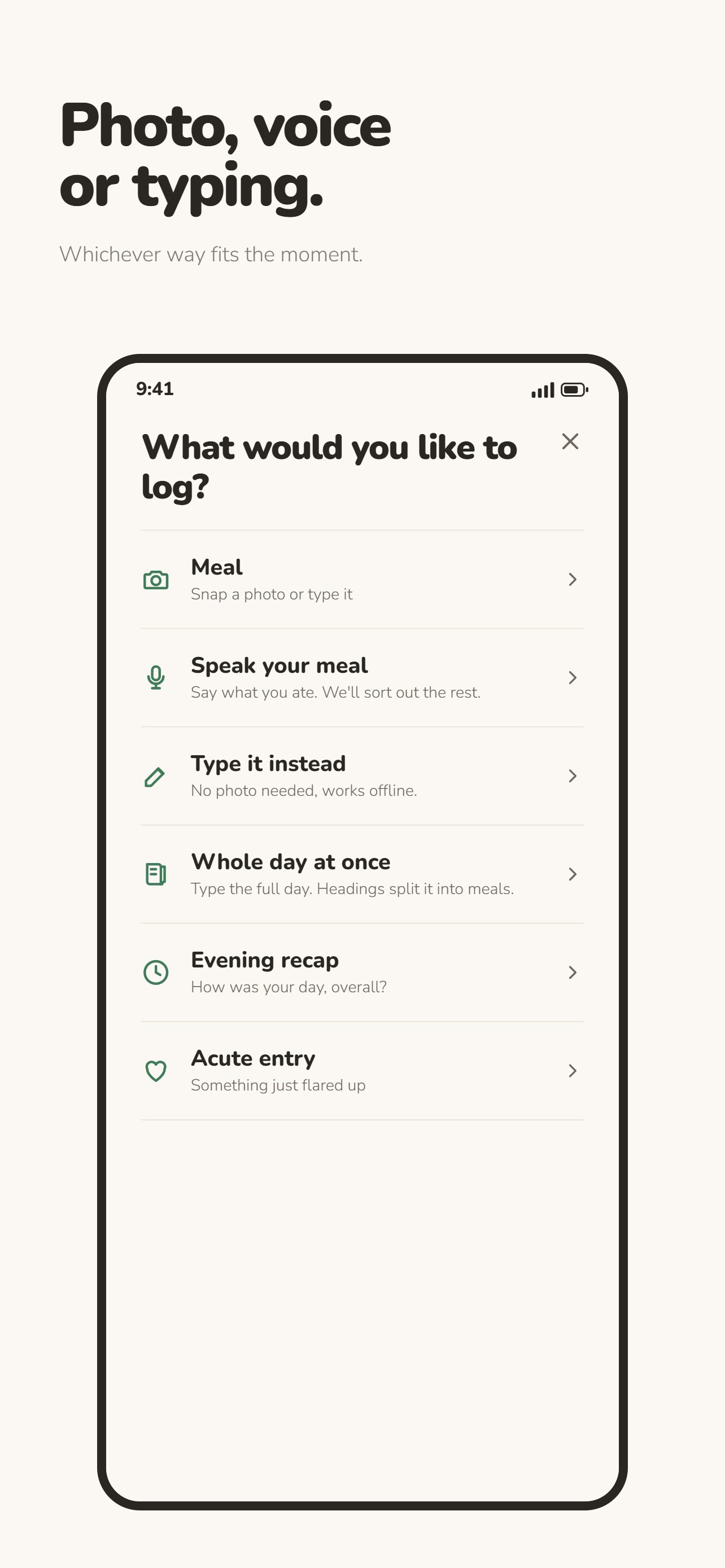 Fennly: Food & Symptom Diary screenshot 2