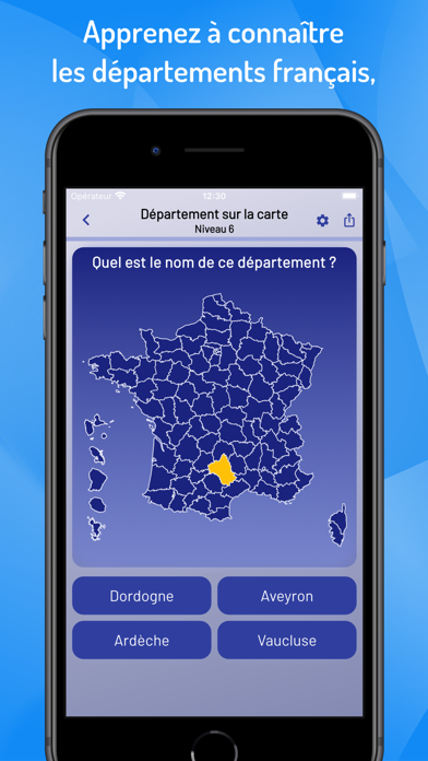 Départements et régions France Screenshot