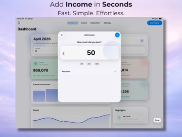 Finyx Ledger iPad screenshot
