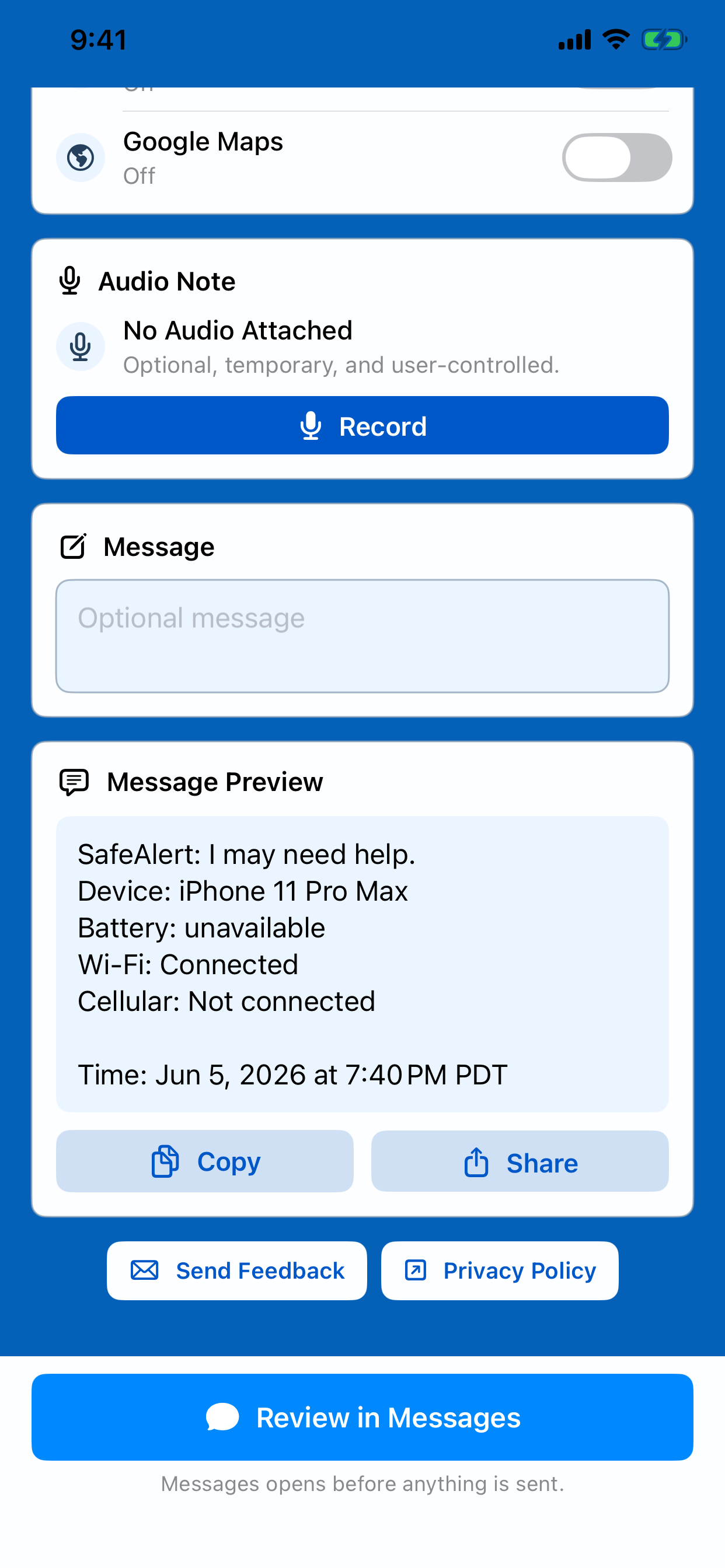 SafeAlert Check-In