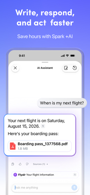 Spark AI Email & Calendar Screenshot