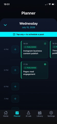 AI SMM Postmatic: Scheduling screenshot