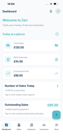 Zari- Sales & Expenses Tracker iPhone screenshot