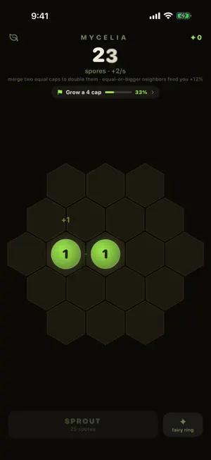 Mycelia — Idle Merge Grove screenshot 1
