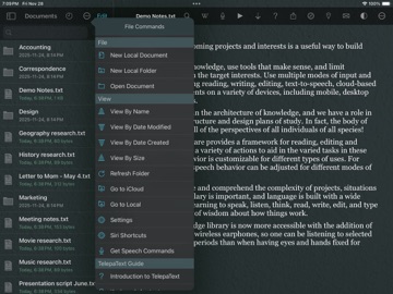 TelepaText - editor, speech iPad screenshot