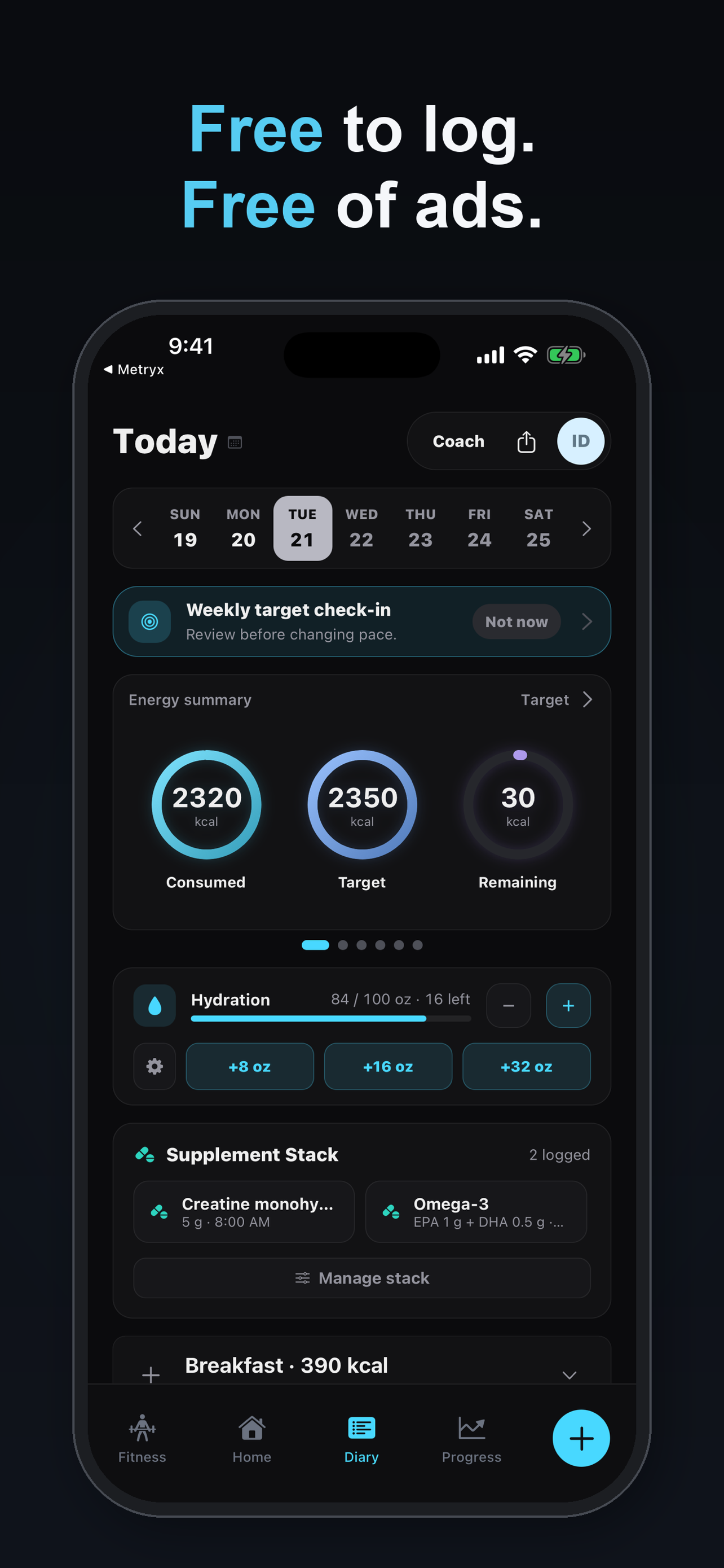 Metryx - Calorie Tracker screenshot 3