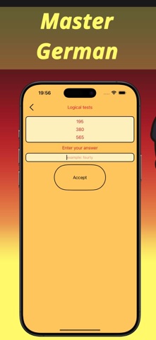 Numbers in German language iPhone screenshot