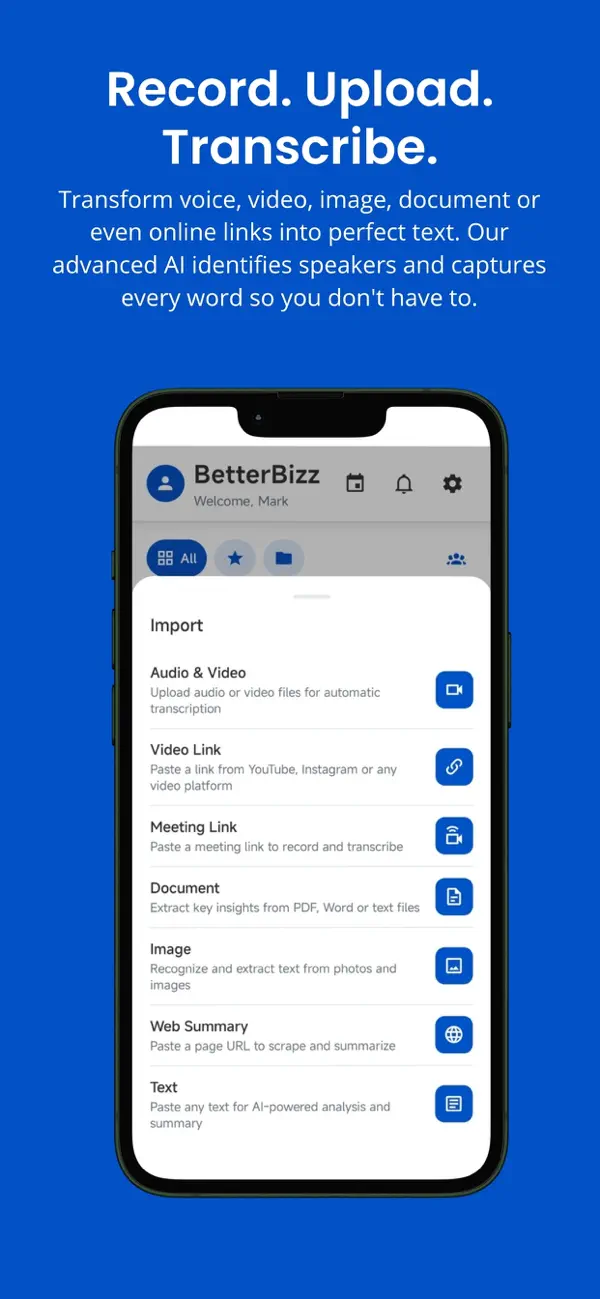 Screenshot #2 pour BetterBizz IA Notes & Réunions