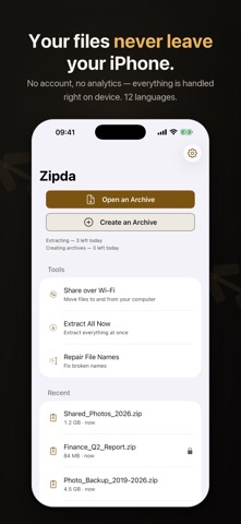 Zipda: Unzip & Zip Files Screenshot 6 of 6