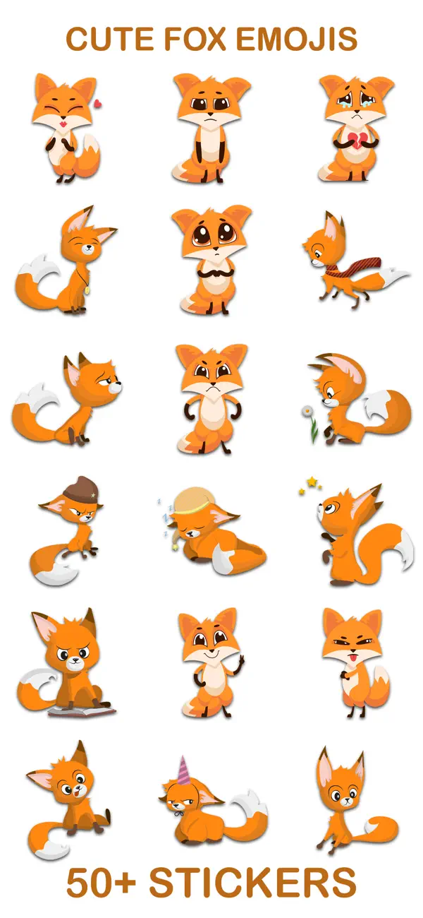 Screenshot #1 pour Cute Fox Emojis