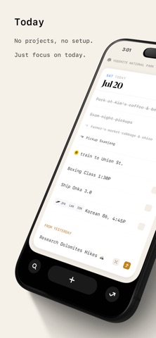 Onka, a calm daily planner screenshot