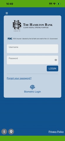 The Hamilton Bank iPhone screenshot