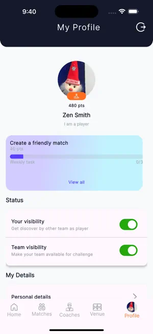 AIO Sports : Book and Connect screenshot 2