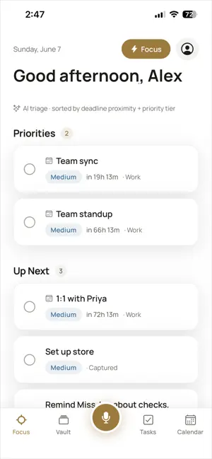 Vane: AI Executive Assistant screenshot 1
