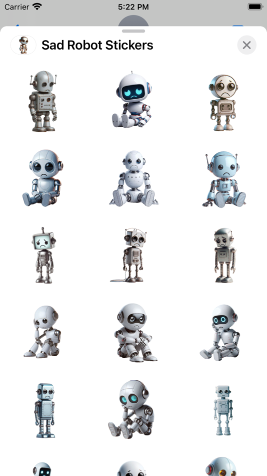 #1. Sad Robot Stickers (iOS) Podle: Paul Scott