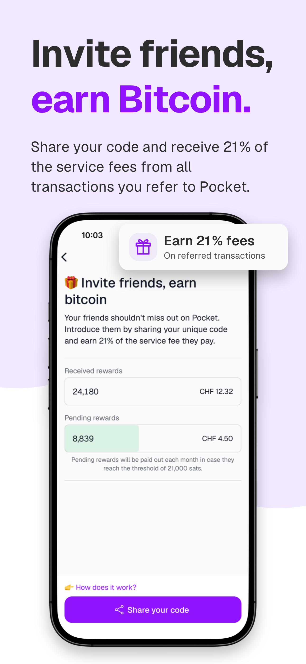 Pocket: Swiss Bitcoin Wallet screenshot 7