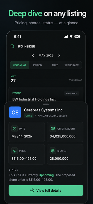 IPO Stocks Calendar Screenshot 2 of 4