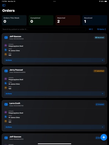 OrthoCloud Structure iPad screenshot