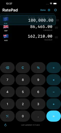 Captura de pantalla de RatePad en iPhone 4