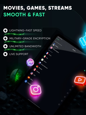 VPN ForceField - fast & secure iPad screenshot