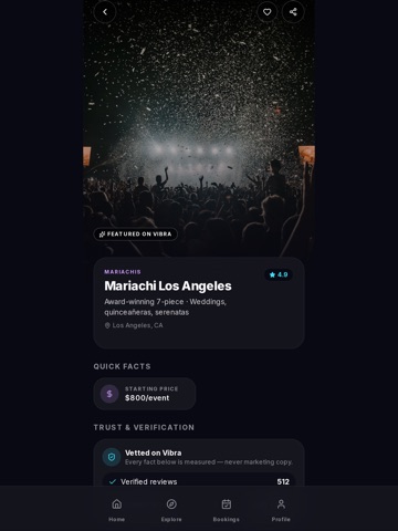 Vibra Connect - Event Vendors iPad screenshot