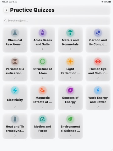 Grade 10 Physical Science iPad screenshot