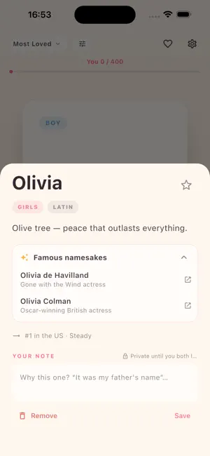 BabyDeck: Baby Name Matcher screenshot 2