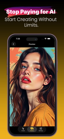 Mortal AI : AI Image Generator iPhone screenshot