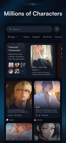 Dewy: Chat with AI Characters iPhone screenshot