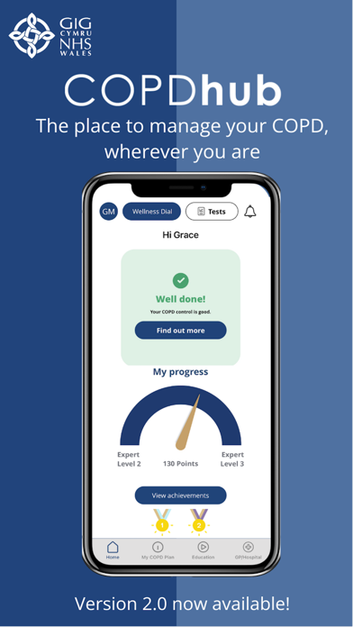 NHS Wales COPDhub Screenshot