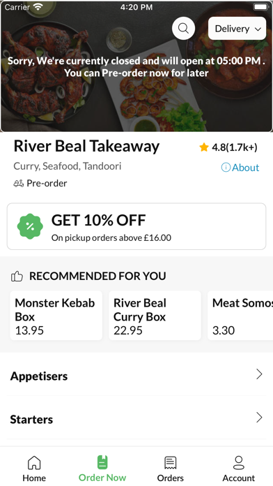 River Beal Takeaway Screenshot