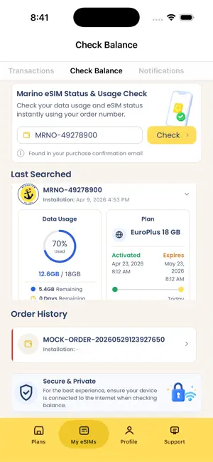 Marino eSIM iPhone screenshot 4