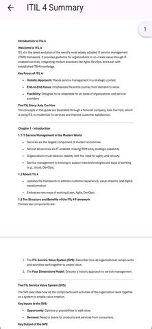 ITIL 4 Exam Prep iPhone screenshot