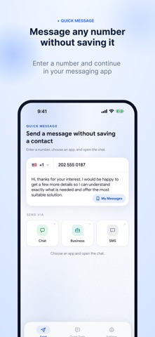 Quick Message - Click To Chat Screenshot 2 of 5