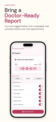 EndoTrack: Endometriosis Diary iPhone screenshot
