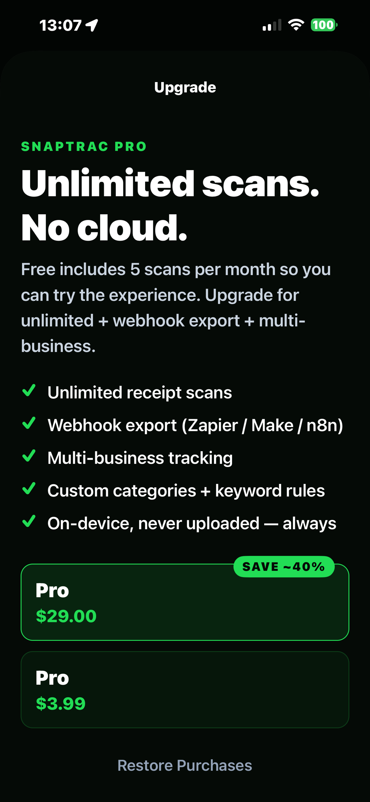 SnapTrac: Receipt Scanner