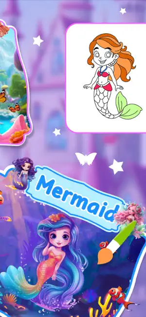 Unicorn & princess color games screenshot 2