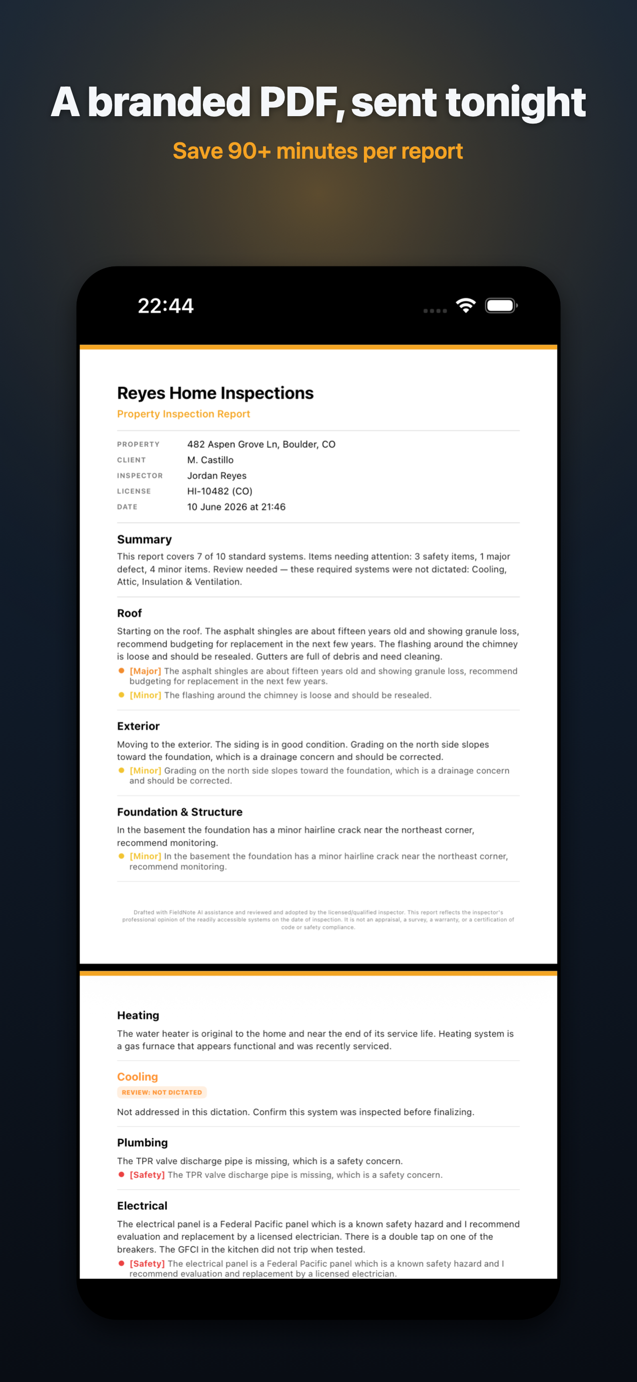 FieldNote: Inspection Reports screenshot 5