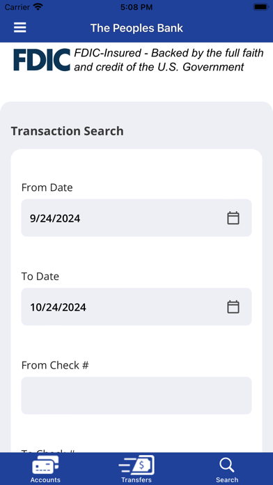 Peoples Bank Mobile Banking Screenshot