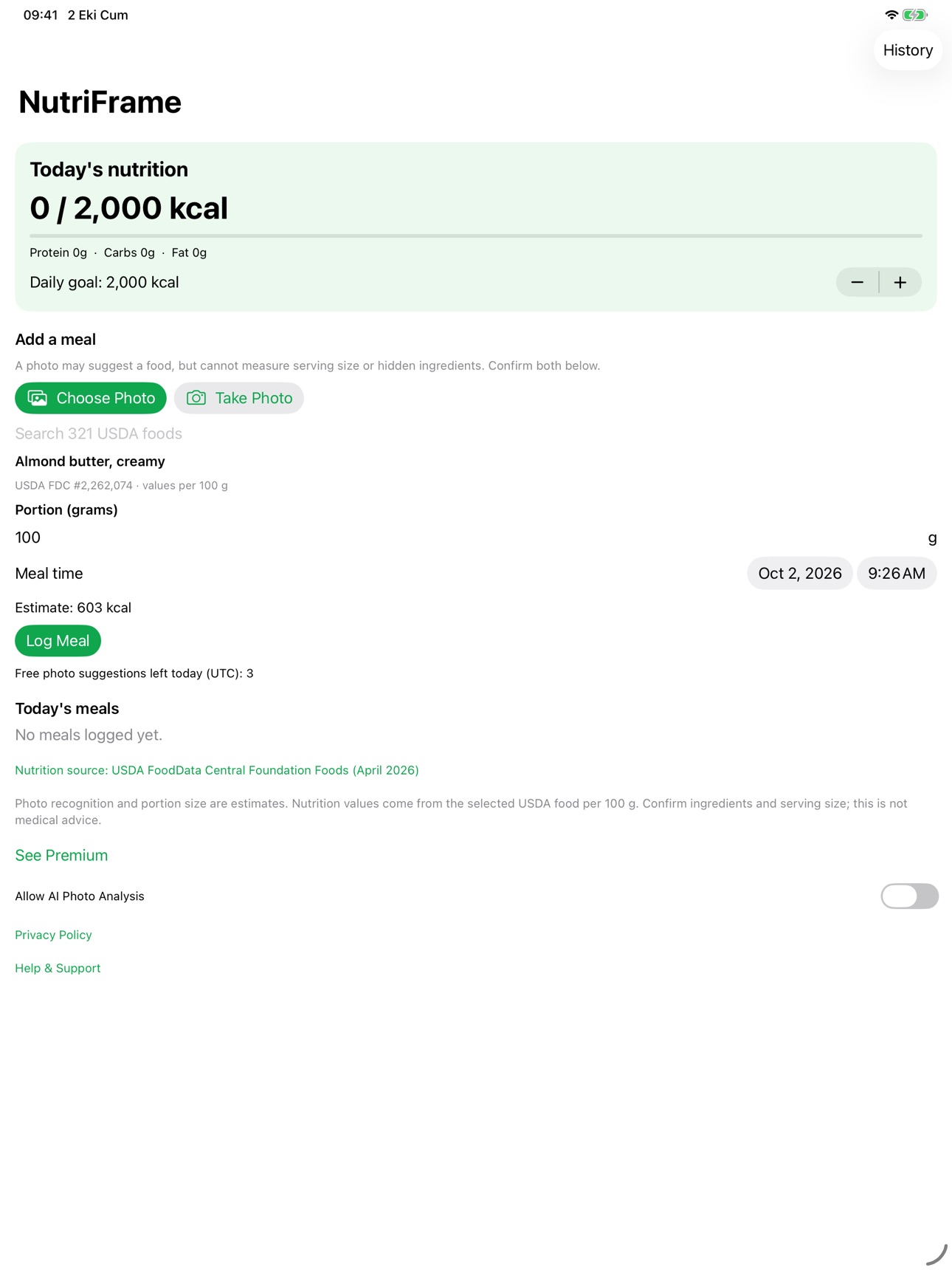 Screenshot 5 of Calorie Counter: NutriFrame
