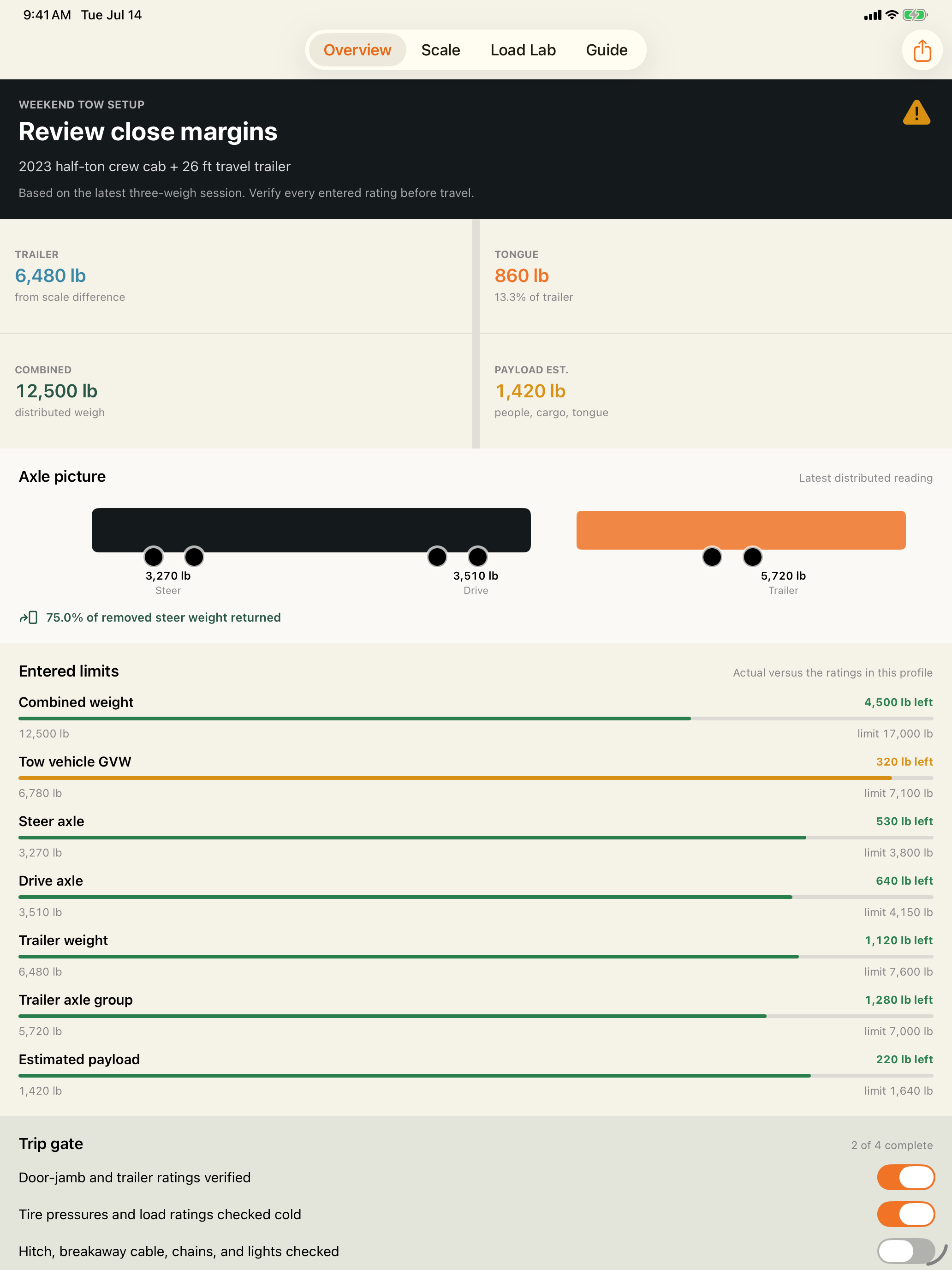 Rigmargin: RV Weight Planner iPad screenshot 1 of 2