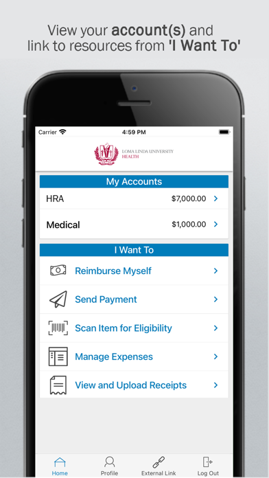 LLUH Flexible Spending Account Screenshot