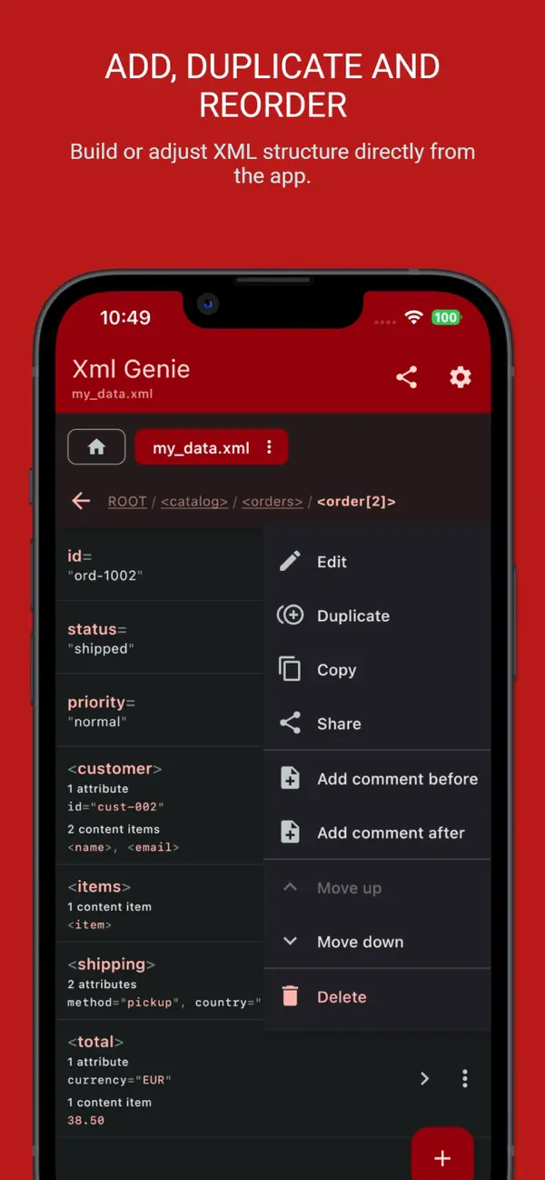 #5. Xml Genie: XML Viewer & Editor (iOS) Bởi: Tommy Uytterhaegen
