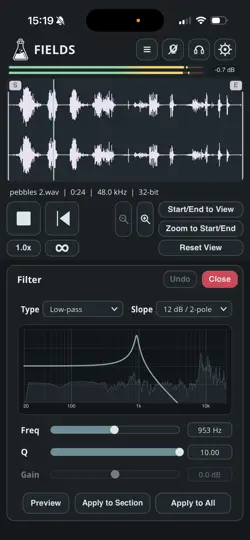 Captura de pantalla de Fields - Audio Recorder en iPhone 4