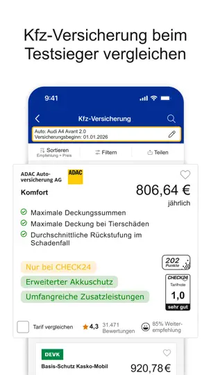 Screenshot von CHECK24 auf dem iPhone 6