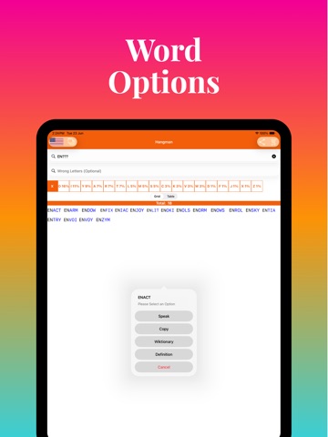 Hangman Solver: Hint, Cheat iPad screenshot