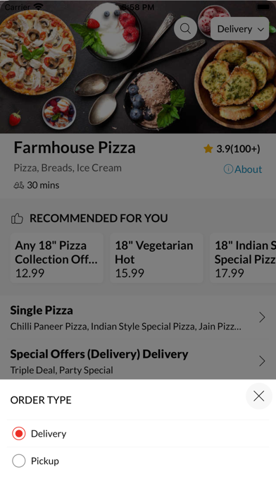 Farmhouse Pizza. Screenshot